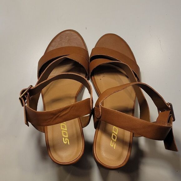 SODA SIDE STRAP STACKED HEEL OPEN TOE SANDAL - Picture 8 of 15